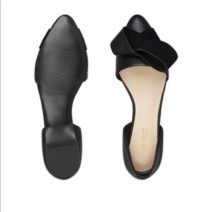 Nine West bow flats black sz 8, leather. NWT